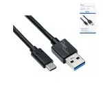 Kabel USB 3.1 typu C - wtyczka 3.0 A, 5 Gb/s, ładowanie 3 A, czarny, 1,00 m, Dinic Box